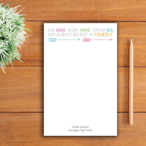 believe in yourself large notepad sitting on a table
