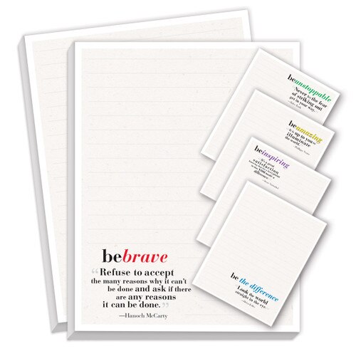 be collection notepads with five different messages