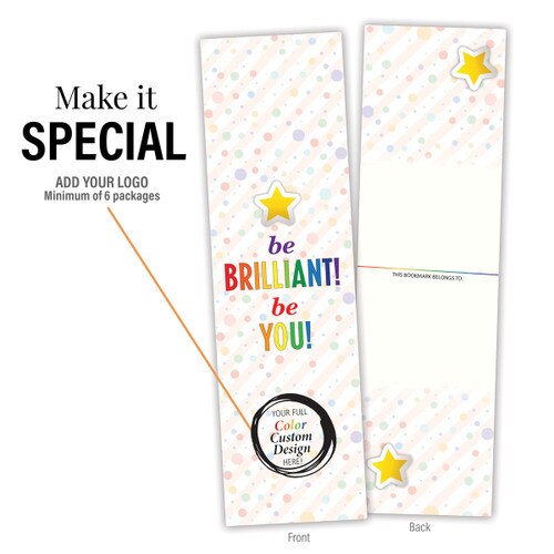 add your logo to a be brilliant bookmark