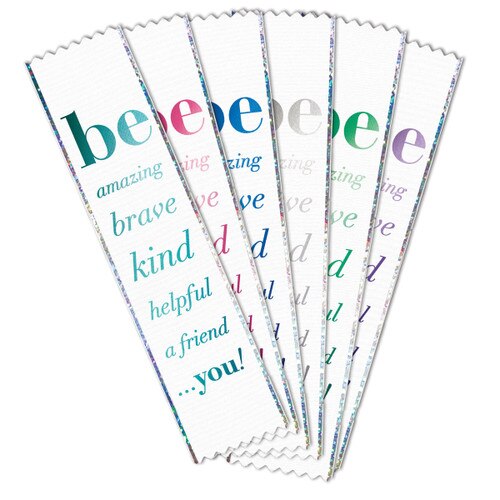 be collection message foil-stamped in assorted foil colors on white ribbons