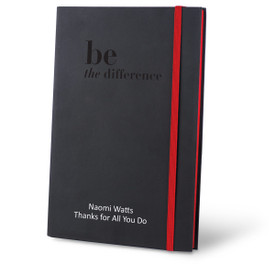 be the difference black journal with red accents and personalization