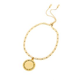 This 14-Karat Gold Bracelet Features The Inspirational Laser Engraved Message “She Believed She Could So She Did”