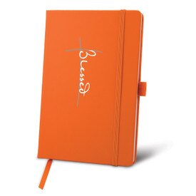This Hardbound Journal With A Satin Ribbon And Elastic Band Features The Inspirational Message “Blessed”