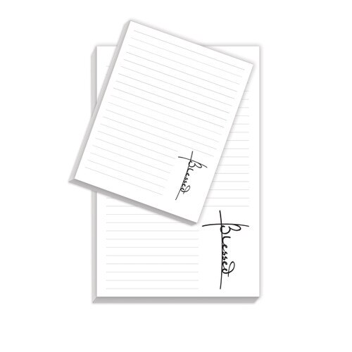 Large and Small Inspirational Quote Notepads with 75 Sheets Features The Message “Blessed”
