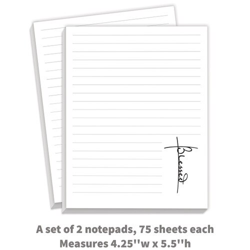 2 notepads with “Blessed” message