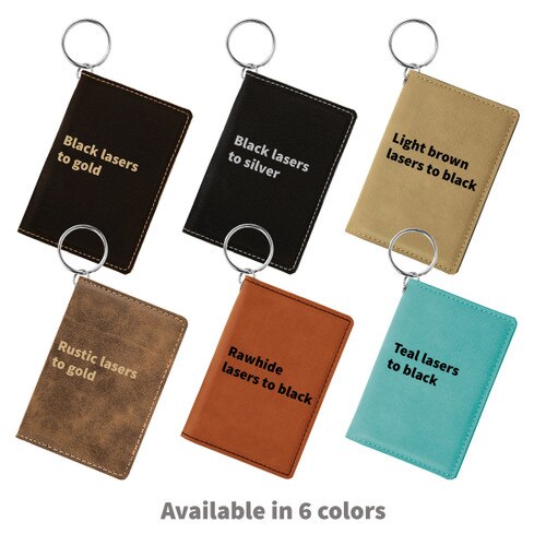 multiple colors of leather id card holders