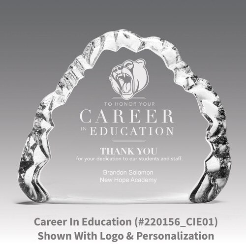 crystal clear iceberg with career in education message