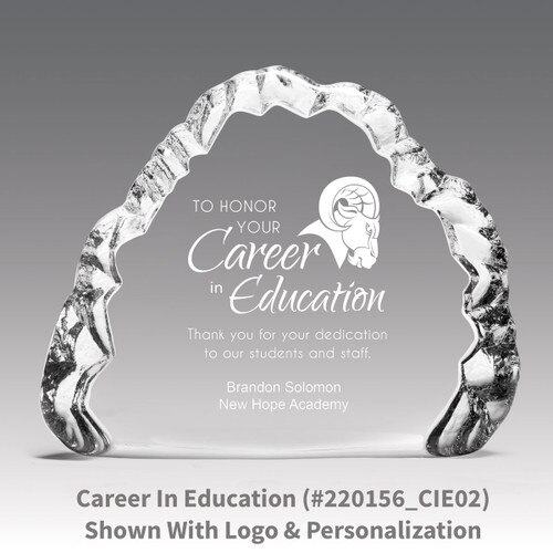 crystal clear iceberg with career in education message