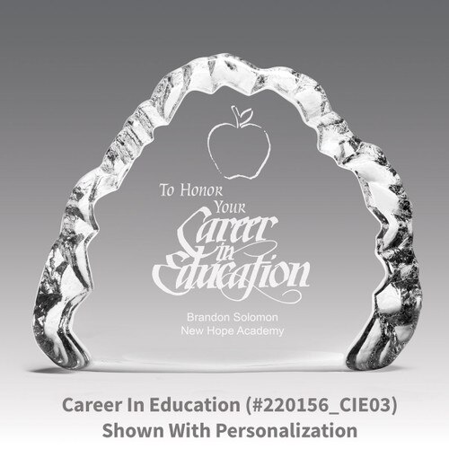 crystal clear iceberg with career in education message