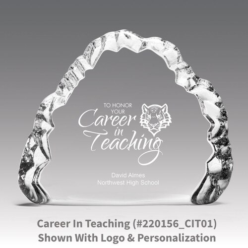 crystal clear iceberg with career in teaching message