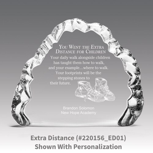 crystal clear iceberg with you went the extra distance for children message