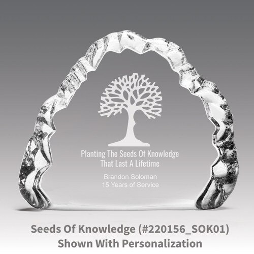 crystal clear iceberg with seeds of knowledge message