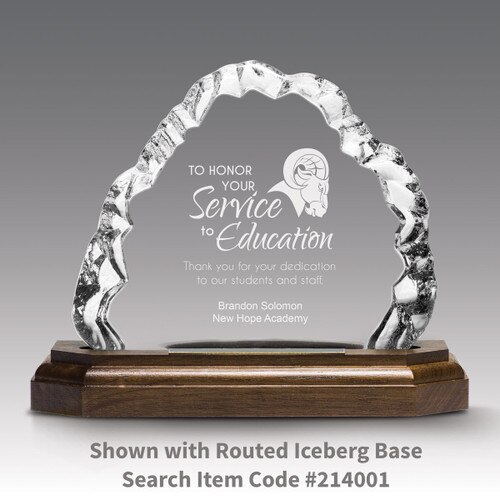 service to education iceberg with walnut base