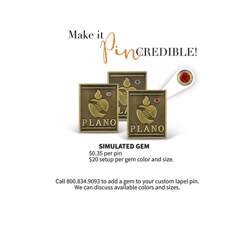 gem stone options for die struck lapel pins