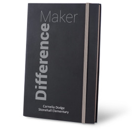 Difference Maker black journal with gray accents and personalization