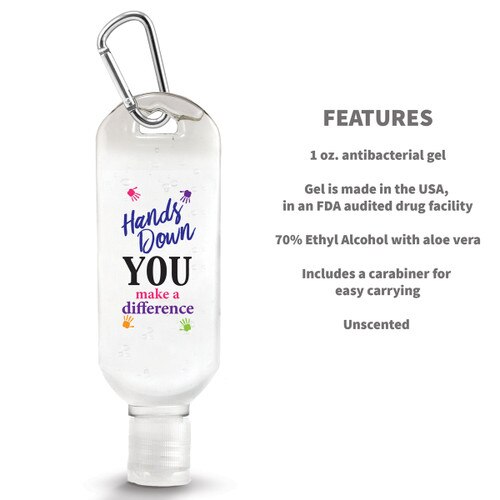 Hands Down You Make a Difference Hand Sanitizer with product features