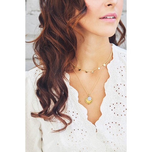 This 14-Karat Gold Necklace Features The Inspirational Laser Engraved Message “Do More Of What Makes You Happy”