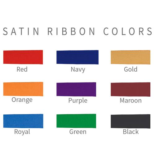 multiple colors of satin ribbon for crystal ornament