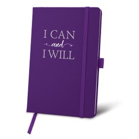 This Hardbound Journal With A Satin Ribbon And Elastic Band Features The Inspirational Message “I Can And I Will”