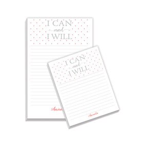 Large and Small Personalized Notepads Features The Inspirational Message “I Can And I Will”
