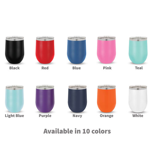 stainless steel stemless wine tumblers in multiple colors