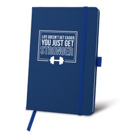 This Hardbound Journal With A Satin Ribbon And Elastic Band Features The Inspirational Message “Life Doesn’t Get Easier You Just Get Stronger”