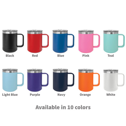 insulated thermal mugs in multiple colors