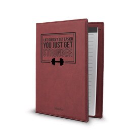 This Vegan Leather Padfolio With Notepad Features The Inspirational Message “Life Doesn’t Get Easier You Just Get Stronger”