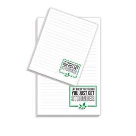 Large and Small Inspirational Quote Notepad with 75 Sheets Features The Message “Life Doesn’t Get Easier You Just Get Stronger”