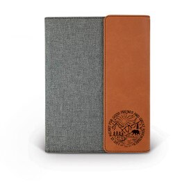 This Canvas/Vegan Leather Padfolio With Notepad Features The Inspirational Message “Life Is Meant For Good Friends And Great Adventures” 