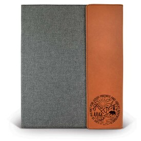 This Large Canvas/Vegan Leather Padfolio With Notepad Features The Inspirational Message “Life Is Meant For Good Friends And Great Adventures” 