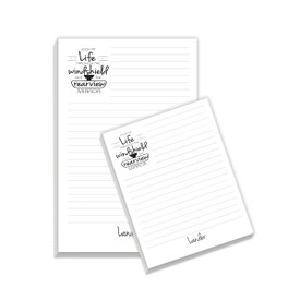 Largeand Small Personalized Notepad Features The Inspirational Message “Look At Life Through The Windshield Not The Rearview Mirror”
