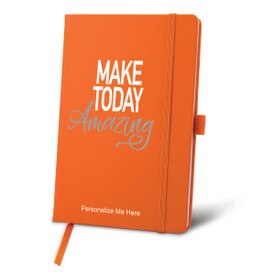 This Hardbound Journal With A Satin Ribbon And Elastic Band Features The Inspirational Message “Make Today Amazing”