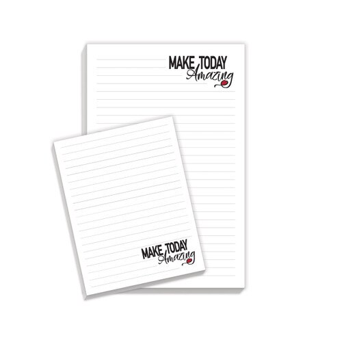 Large and Small Inspirational Quote Notepads with 75 Sheets Features The Message “Make Today Amazing”