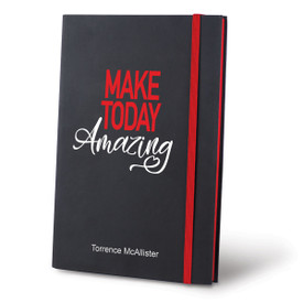 This Matte Black Journal With A Colorful Elastic Band Features The Inspirational Message “Make Today Amazing”