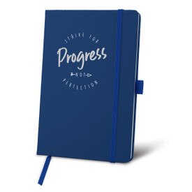This Hardbound Journal With A Satin Ribbon And Elastic Band Features The Inspirational Message “Strive For Progress Not Perfection”