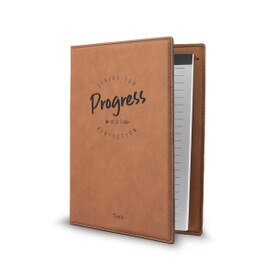 This Vegan Leather Padfolio With Notepad Features The Inspirational Message “Strive For Progress Not Perfection”