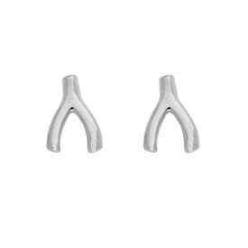 These 14-Karat Silver Wishbone Stud Earrings Are the Perfect Inspirational Gift