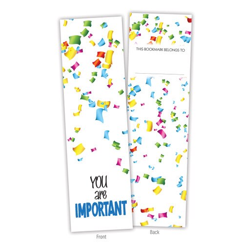 front and back of a you are important bookmark